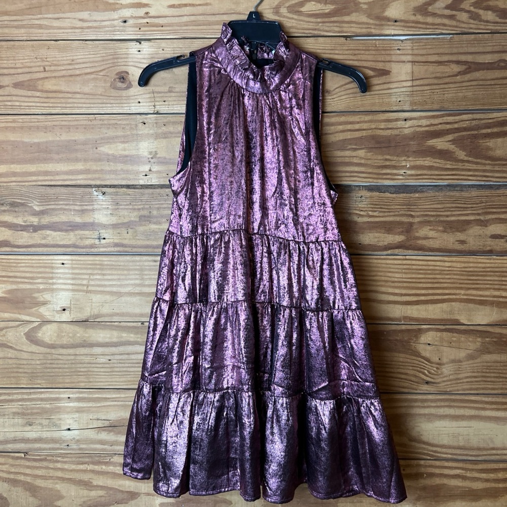 TCEC shimmering h  Sleeveless Tiered Dress